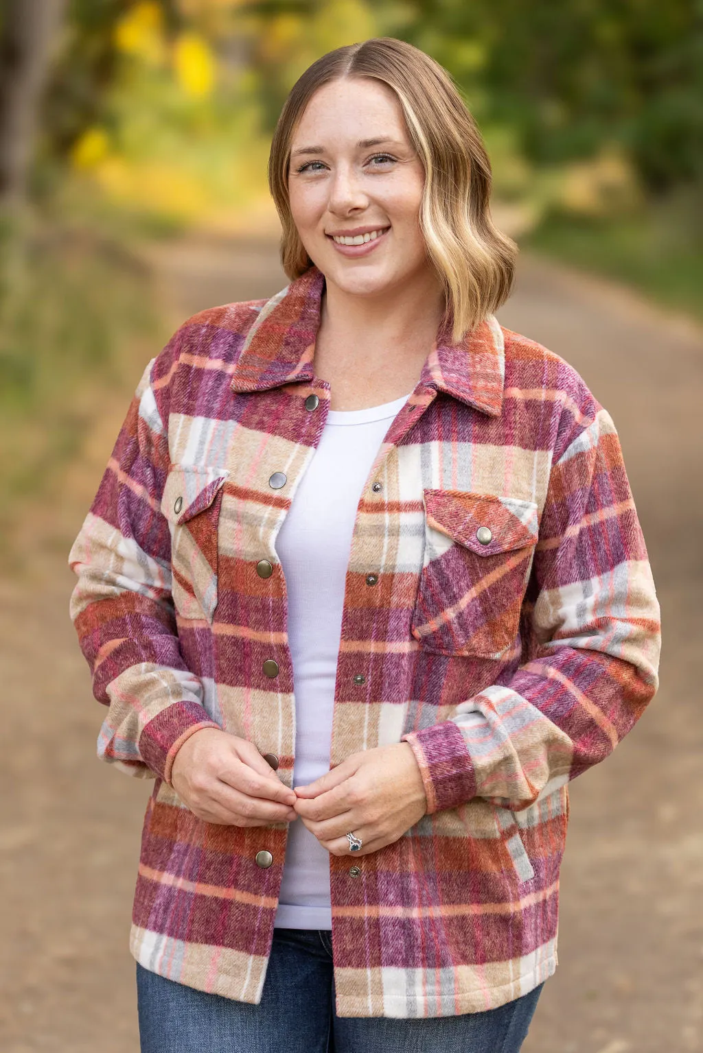 Norah Plaid Shacket - Sunset Plaid