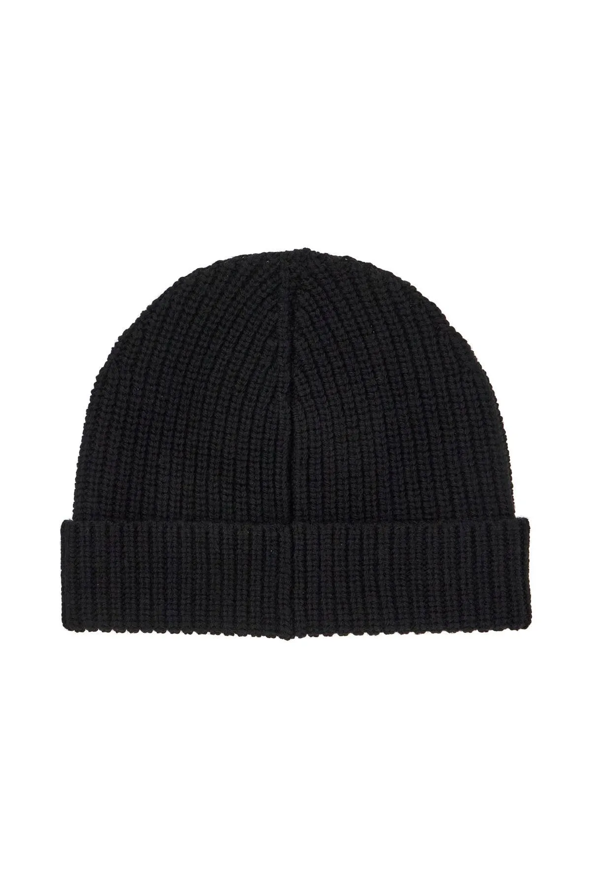 Off White Woolen Beanie Hat   Black