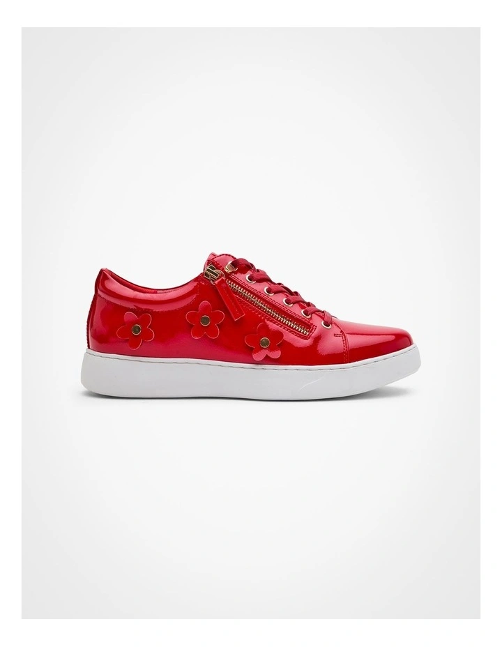 Patent Daisy Sneaker Red