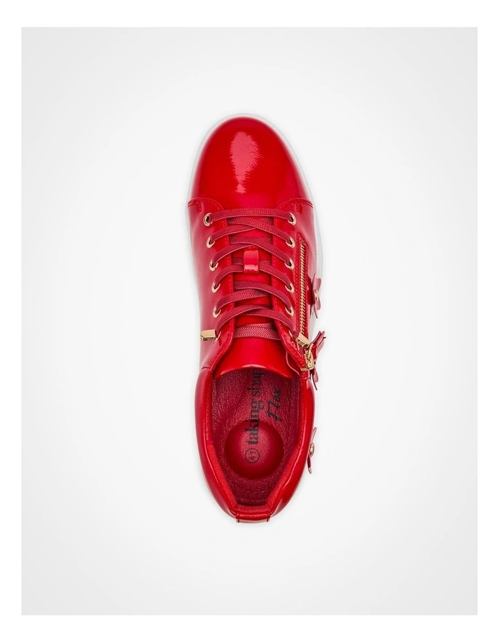 Patent Daisy Sneaker Red