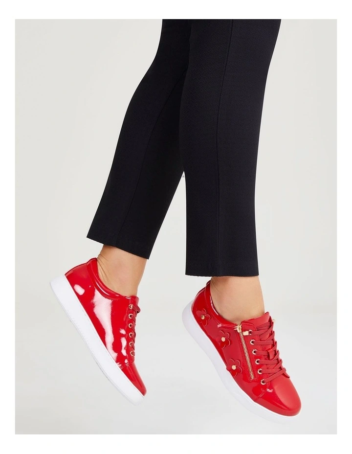 Patent Daisy Sneaker Red