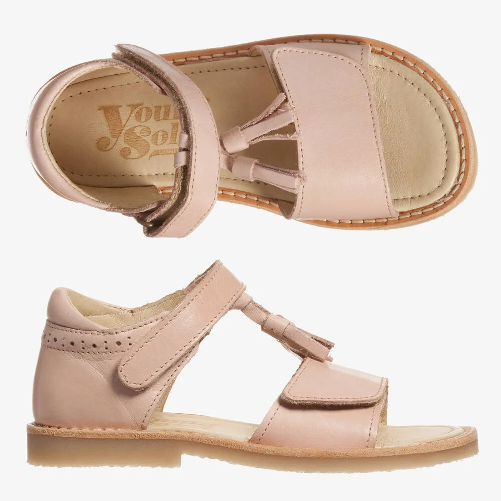 Pink 'Flo' Leather Sandals