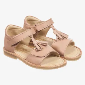 Pink 'Flo' Leather Sandals