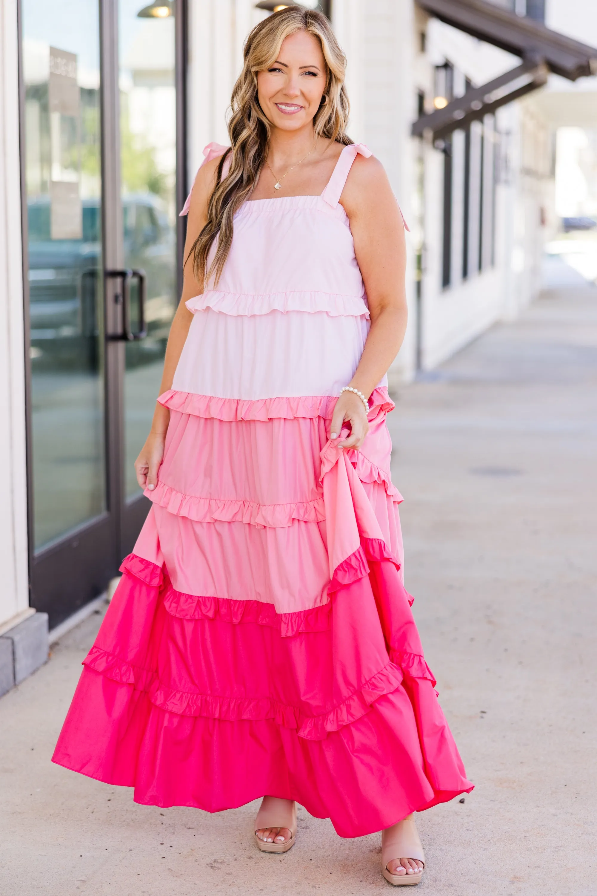 Pocket Full of Roses Maxi Dress, Pink Multi