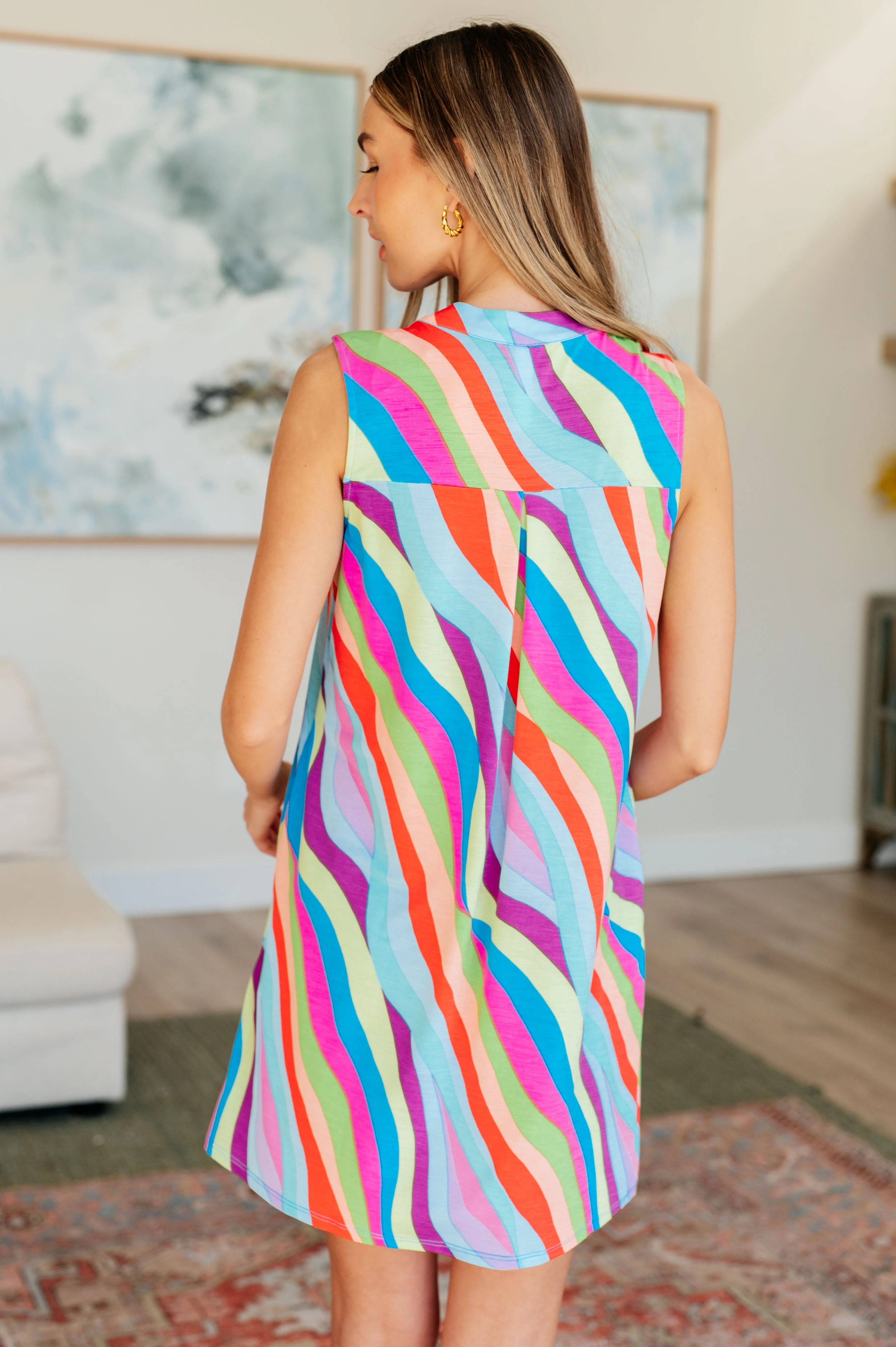 Poppin Tank Dress in Multi Mod Stripe