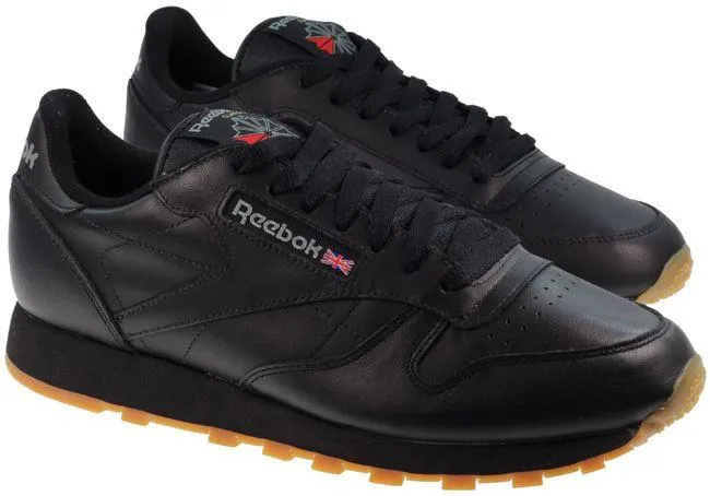 Reebok Trainers Mens Classic Leather Black Gum