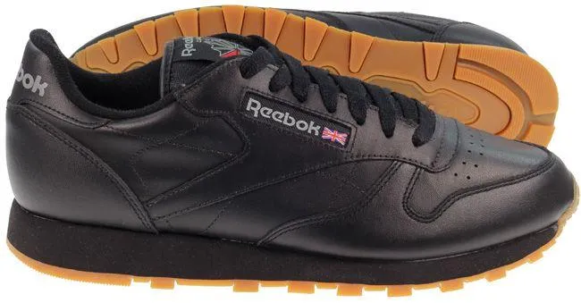 Reebok Trainers Mens Classic Leather Black Gum