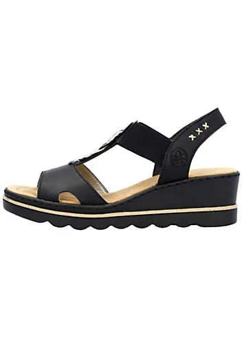 Rieker Elasticated Band Wedge Sandals | Kaleidoscope