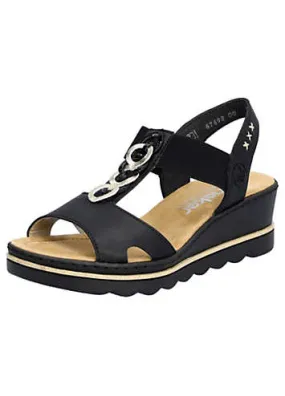 Rieker Elasticated Band Wedge Sandals | Kaleidoscope