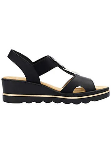 Rieker Elasticated Band Wedge Sandals | Kaleidoscope