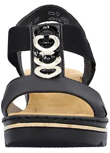 Rieker Elasticated Band Wedge Sandals | Kaleidoscope