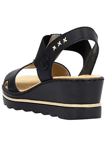 Rieker Elasticated Band Wedge Sandals | Kaleidoscope