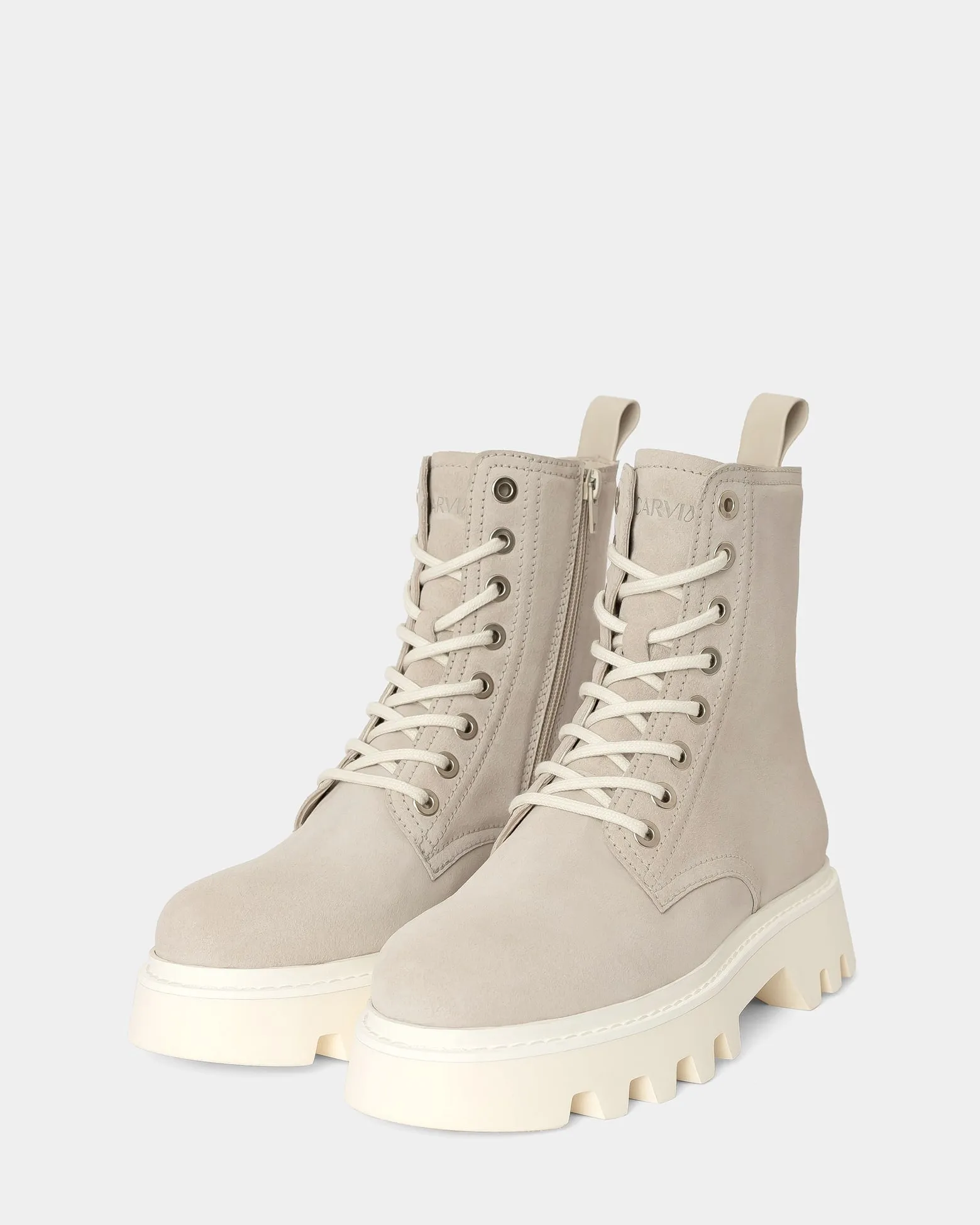 Rose Suede Combat Boots