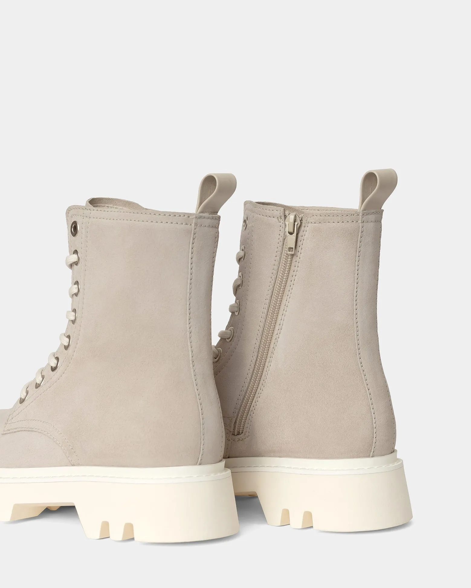 Rose Suede Combat Boots