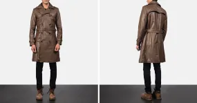 Royson Brown Leather Duster Coat