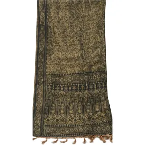 Sanskriti Vintage Dupatta Long Stole Satin Grey Woven Banarasi/Brocade Scarves