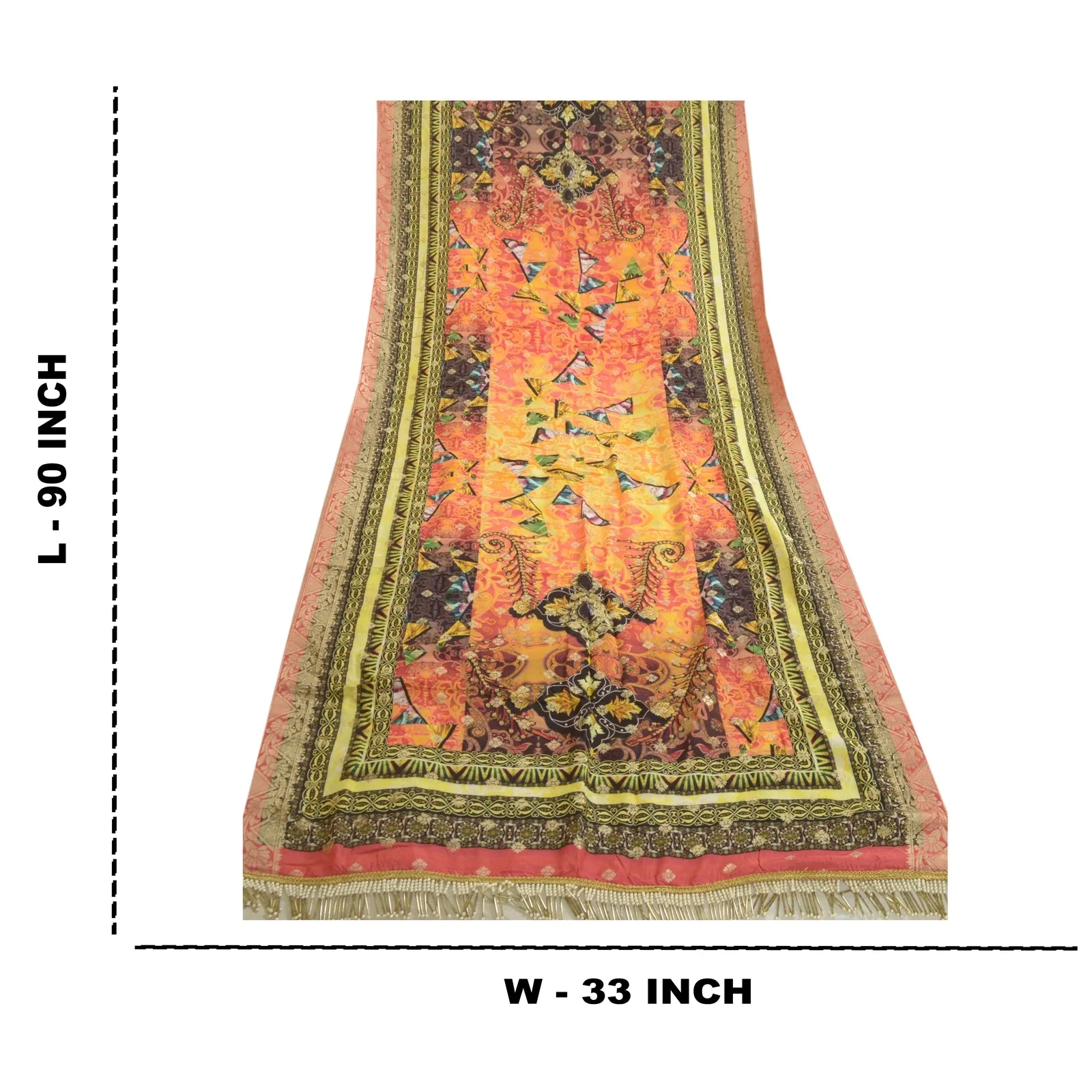 Sanskriti Vintage Long Dupatta Stole Pure Silk Digital Printed Woven Scarves