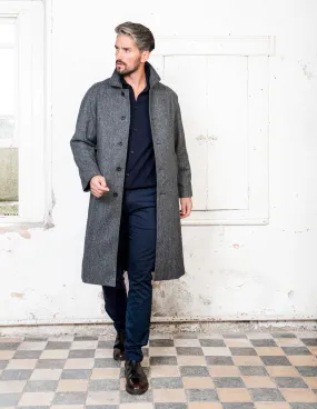 Sean Tweed Coat - Charcoal Wide Herringbone