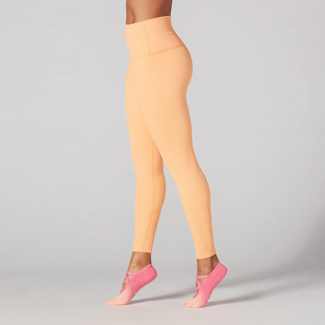 Seersucker High Waisted 7/8 Leggings