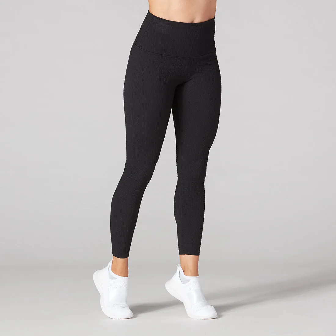 Seersucker High Waisted 7/8 Leggings