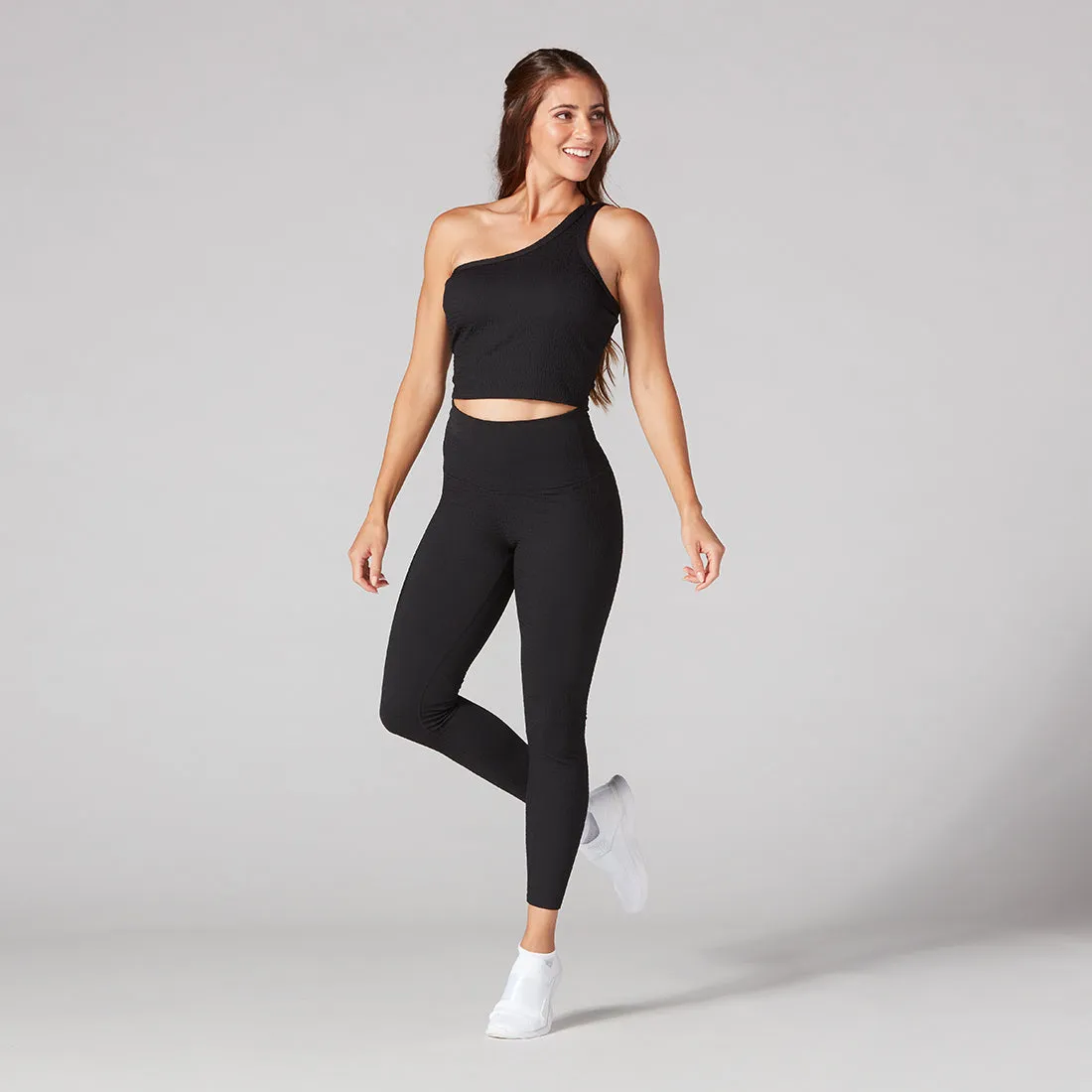 Seersucker High Waisted 7/8 Leggings