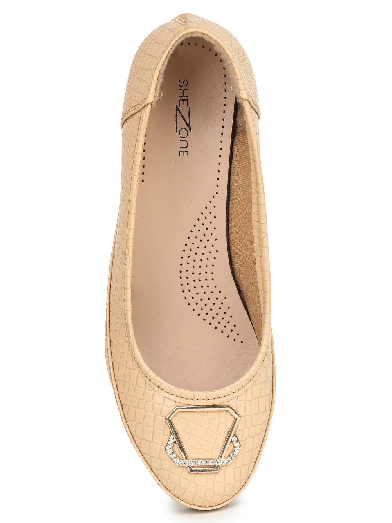 Shezone Beige Women Flats