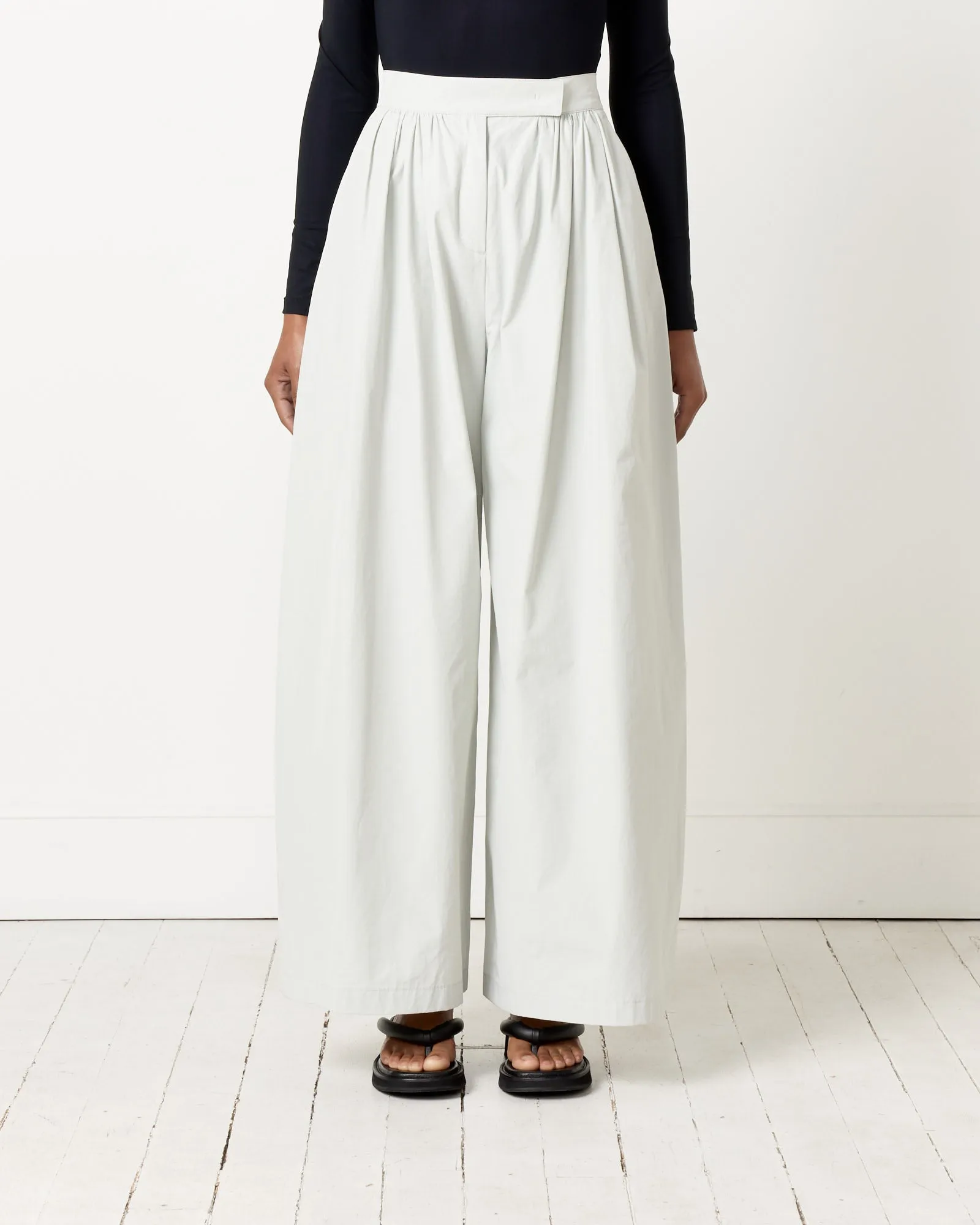 Shirring Banding Pant in Light Grey