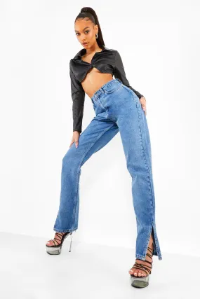 Side Split High Waisted Jeans