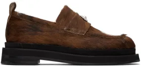 Simone Rocha Brown Heart Toe Platform Loafers