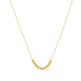 Sliding Bead Necklace in Solid Yellow Gold