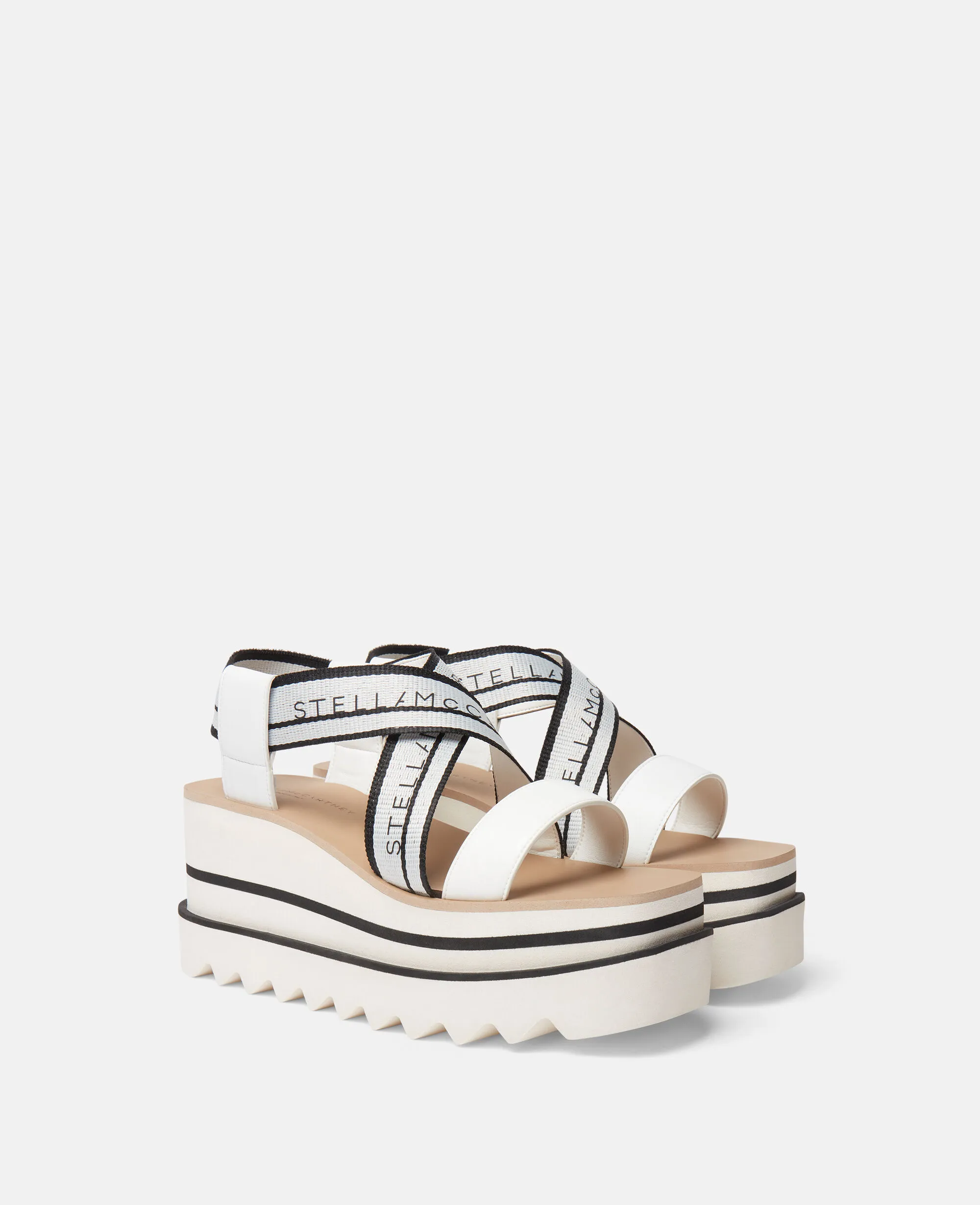 Sneak-Elyse Striped Platform Sandals