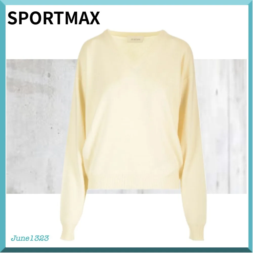 SPORT MAX  |Plain Logo V-neck & Crew neck