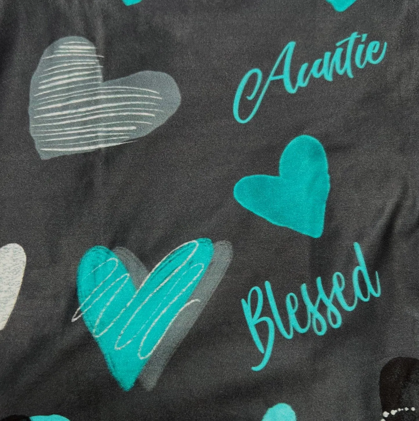 Teal Blessed Auntie Heart Leggings – Soft and Comforting High-Waisted Pants for Special Aunts