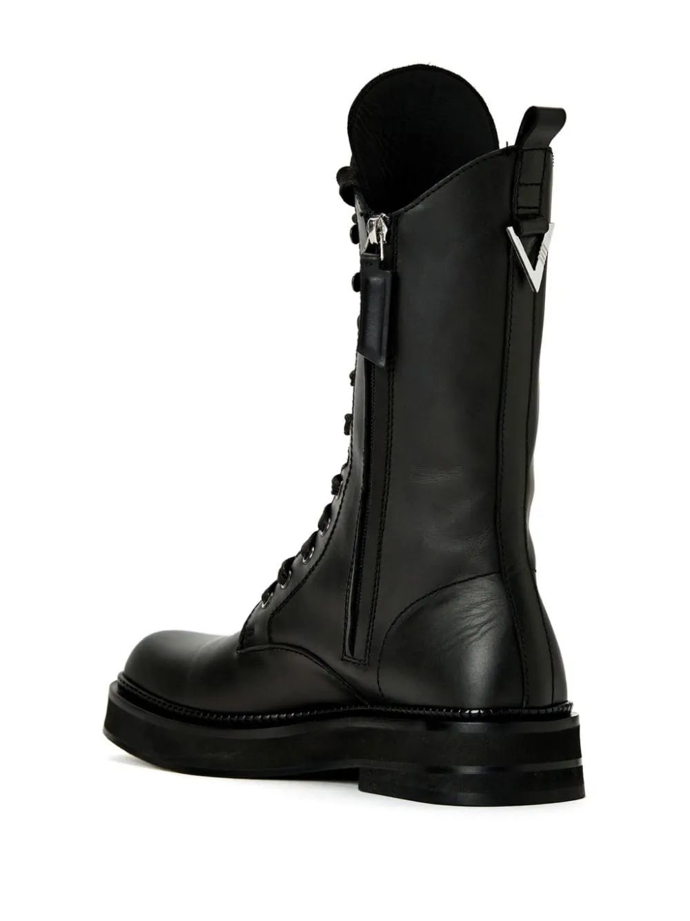 THE ATTICO Women's Black Leather Biker Boots for SS24