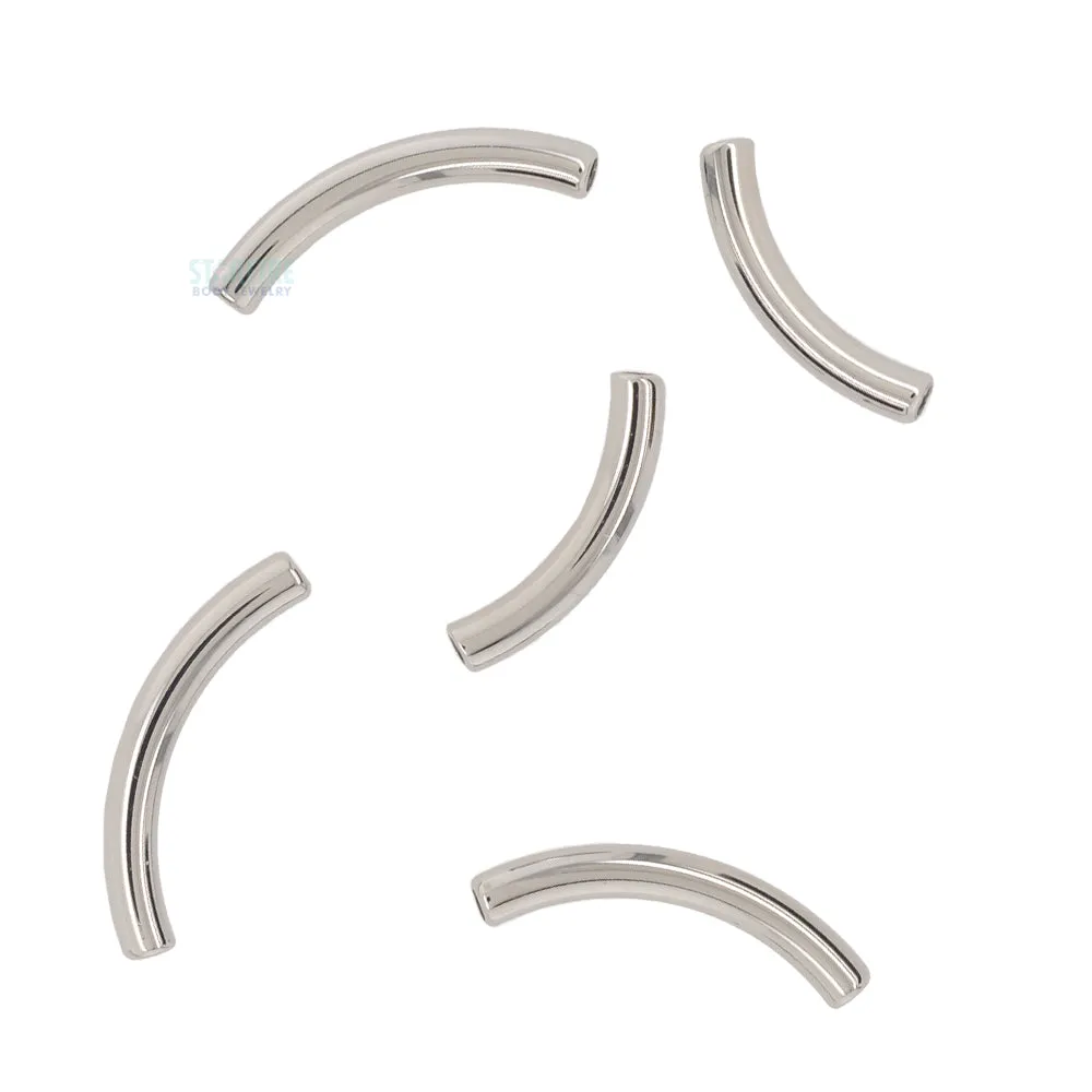 Titanium Threaded Curved Barbell Shaft - 12 ga.