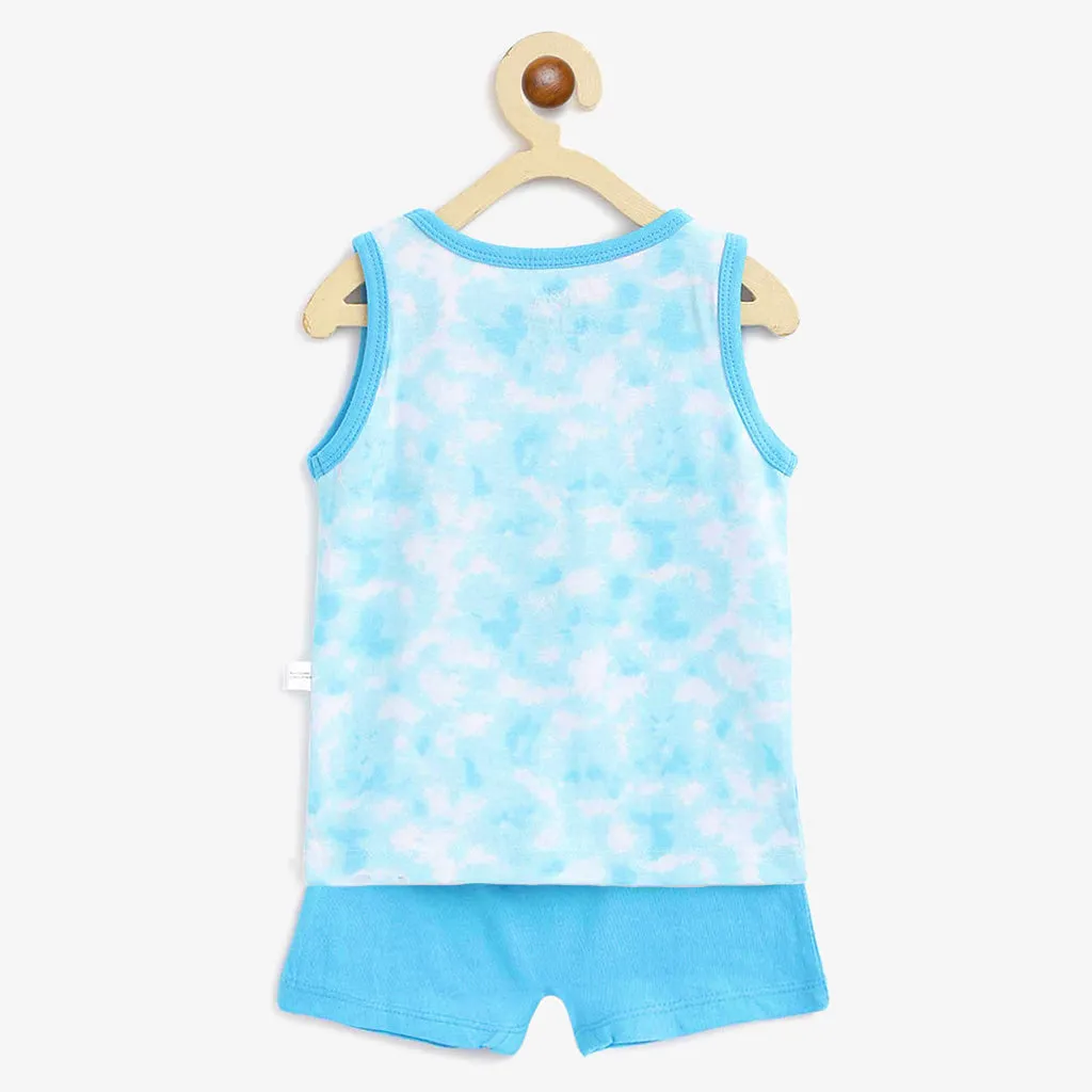 Top & Shorts Set - 2 pack - Mango Summers - Tie-Dye Blues (1-2 years)