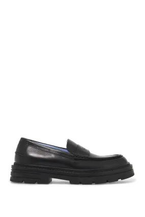 Versace Smooth Leather Adriano Loafers In   Black