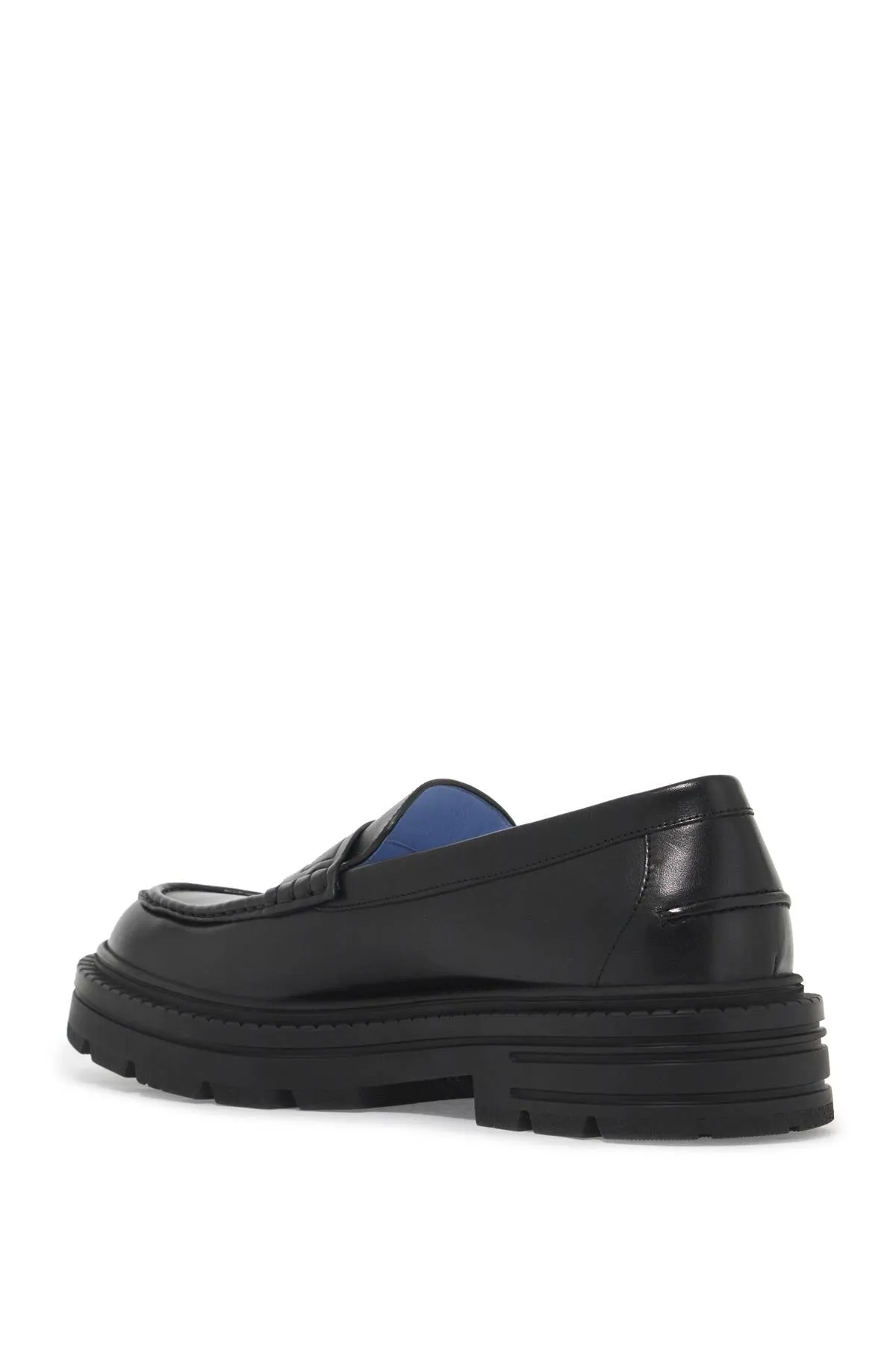 Versace Smooth Leather Adriano Loafers In   Black