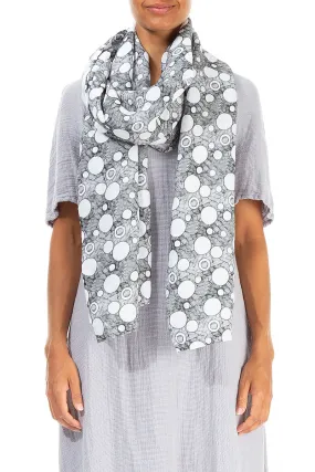 White Bubbles Linen Scarf