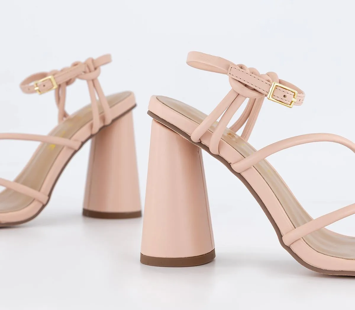 Womens Office High Rise Heel Sandals Nude