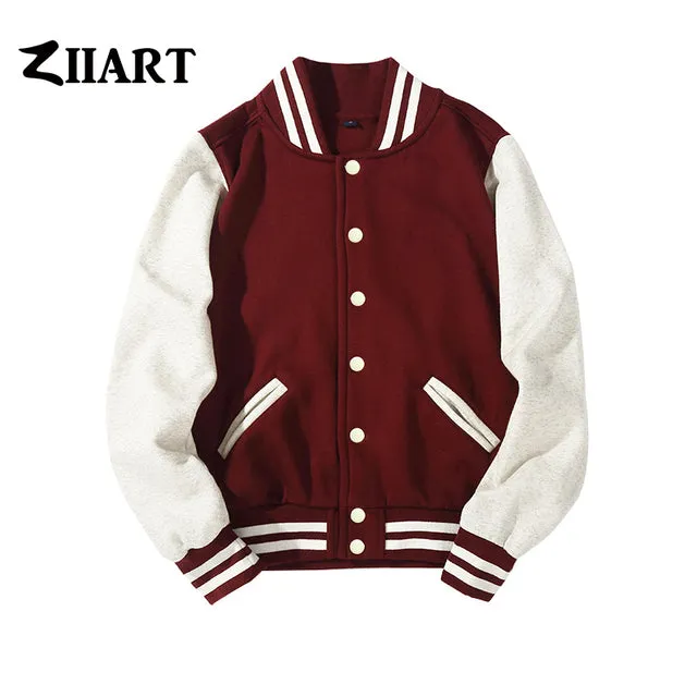 Xituodai Man Boys Baseball jackets S 3XL Wine Red Black Royal Blue Red Navy Blue Couple Clothes Autumn Winter