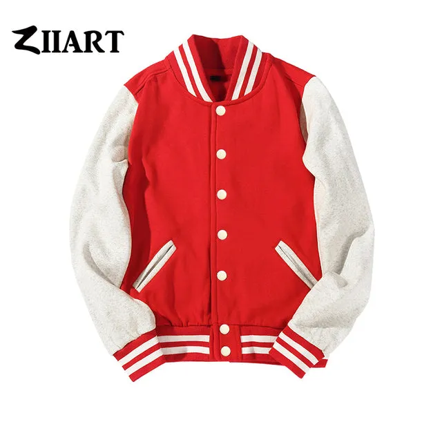 Xituodai Man Boys Baseball jackets S 3XL Wine Red Black Royal Blue Red Navy Blue Couple Clothes Autumn Winter