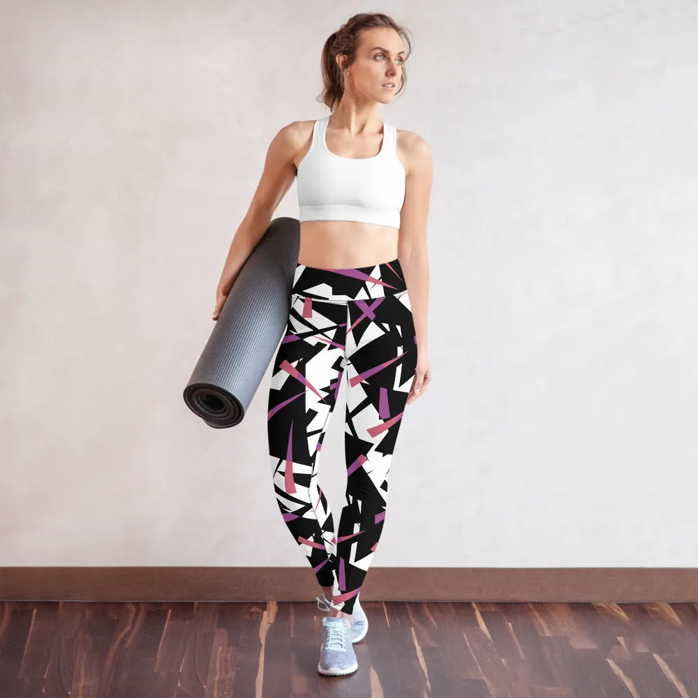 Yoga Leggings Geo Pink and Purple