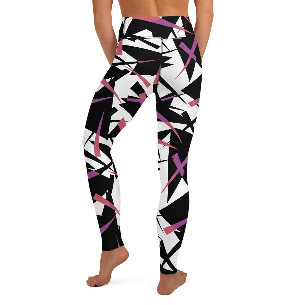 Yoga Leggings Geo Pink and Purple